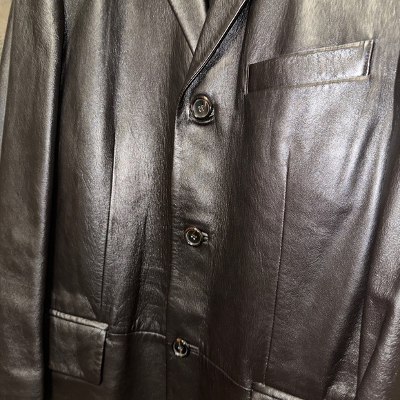 HUGO BOSS LEATHER MEN’S JACKET size 48 - Picture 9 of 11